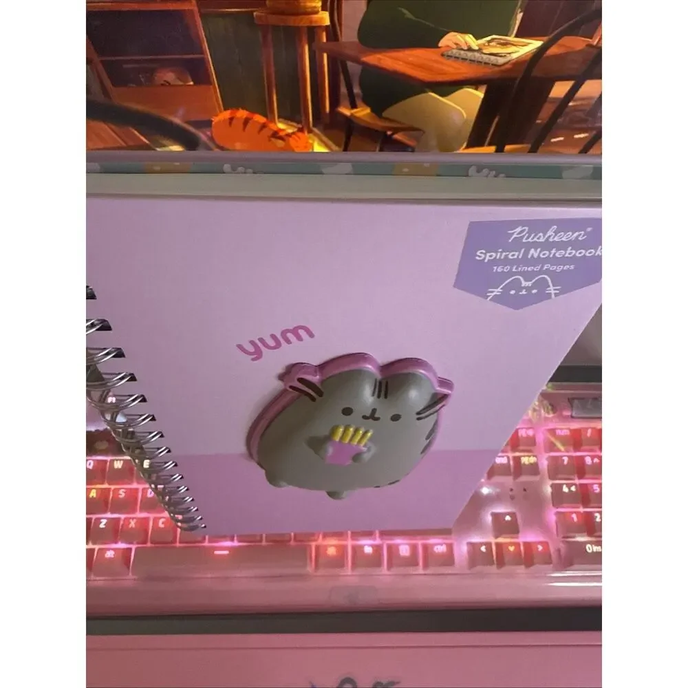 Pusheen Pink Notebook Yum Fries Squishy 3D Cover 160 Lined Pages 2025 Spiral